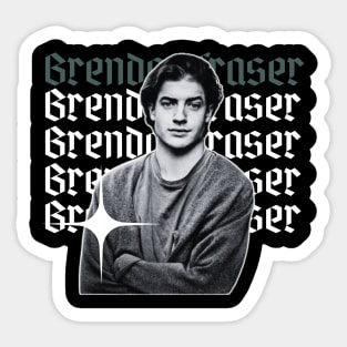 Brendan fraser x 90s retro Sticker